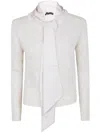 D Exterior D.exterior Long Sleeves Soft Ribbon Sequins Sweater In White