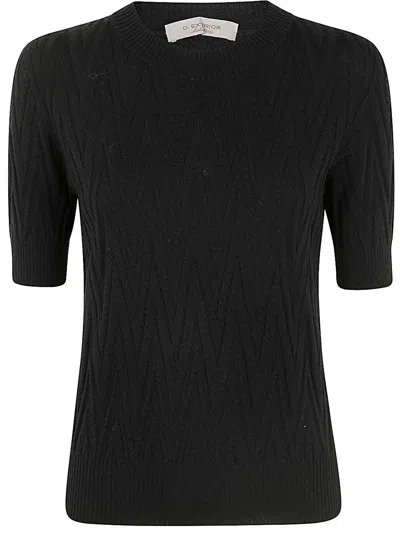 D Exterior D.exterior Merinos Short Sleeves Round Neck In Black