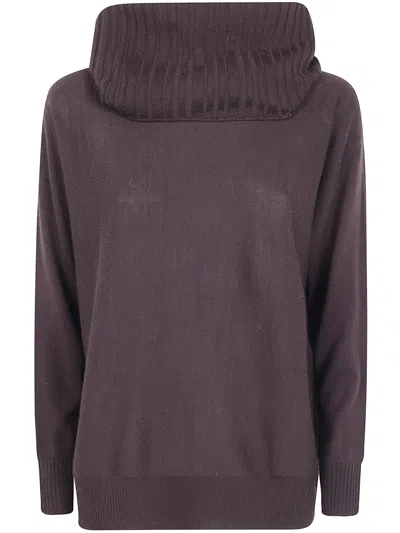 D Exterior D.exterior Oversized Merino Turtle Neck Sweater In Brown