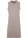 D Exterior D.exterior Pattern Crystal Sleeveless Dress In Brown