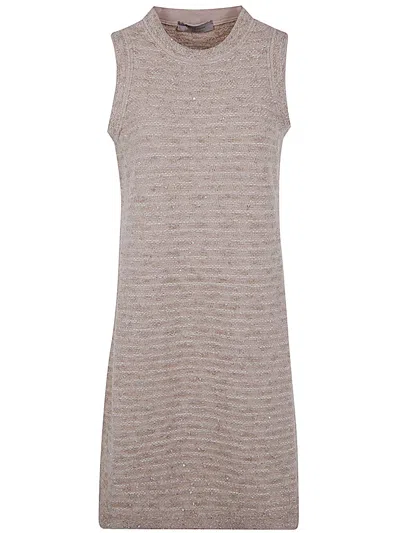 D EXTERIOR D.EXTERIOR PATTERN CRYSTAL SLEEVELESS DRESS
