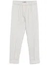 D Exterior Dexterior Relaxed Fit Grey Pants With Subtle Texture In Gray