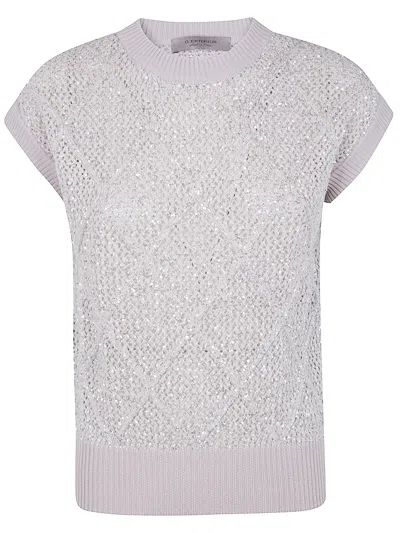 D Exterior D.exterior Rhombus Sequins Gilet In Gray
