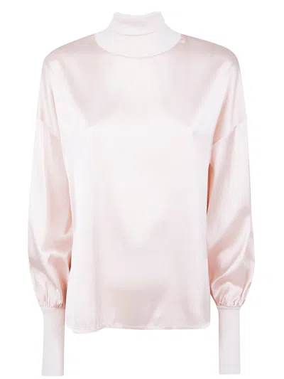 D Exterior D.exterior Satin Tunic Merinos Blouse In Pink