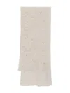 D Exterior Lace-knit White Alpaca Blend Scarf In White
