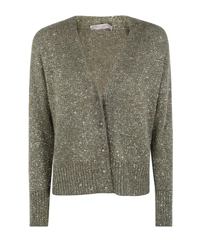 D Exterior D.exterior Sequined Short Cardigan In Green
