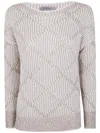 D Exterior D.exterior Sequins Rhombus Boatneck Sweater