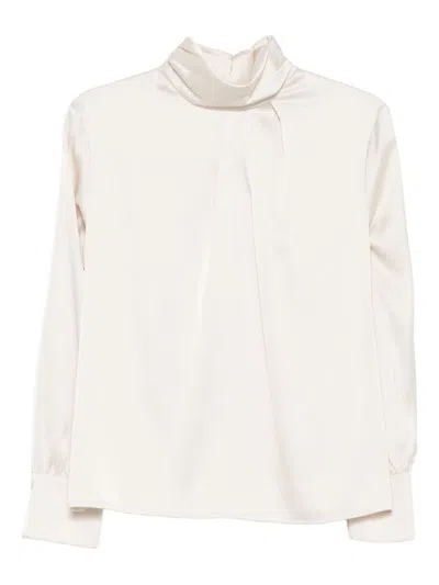 D Exterior High-neck Long-sleeve Top In Neutral
