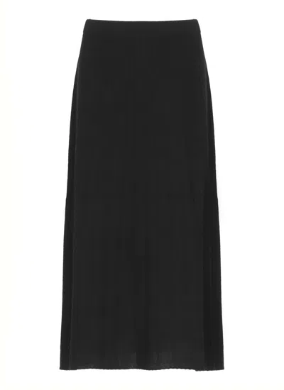 D Exterior Cashmere And Wool Skirt In Black