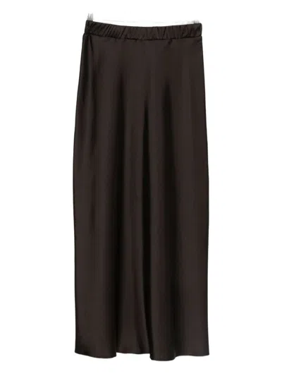 D Exterior Pleated Detail Skirt In Brown