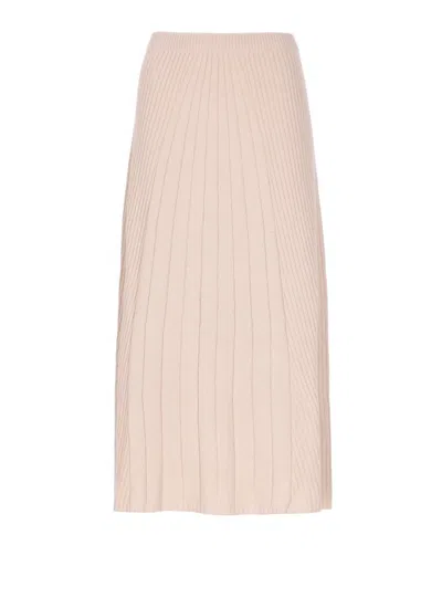 D Exterior Cashmere And Wool Skirt In Pink