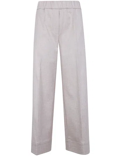 D Exterior D.exterior Soft Flanel Wide Leg Short Trousers In Gray