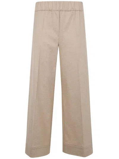 D Exterior D.exterior Soft Flanel Wide Leg Short Trousers In Neutral