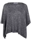 D Exterior D.exterior Soft Sequins Cape In Gray