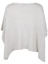 D Exterior D.exterior Soft Sequins Cape In Neutral