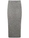 D Exterior D.exterior Soft Sequins Straight Skirt In Gray