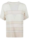 D Exterior Striped Graphic T-shirt In White
