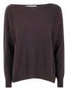 D Exterior D.exterior Cashmere Merinos Oversized Boatneck Sweater In Brown