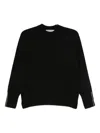 D Exterior Crew Neck Long-sleeved Sweater In Black