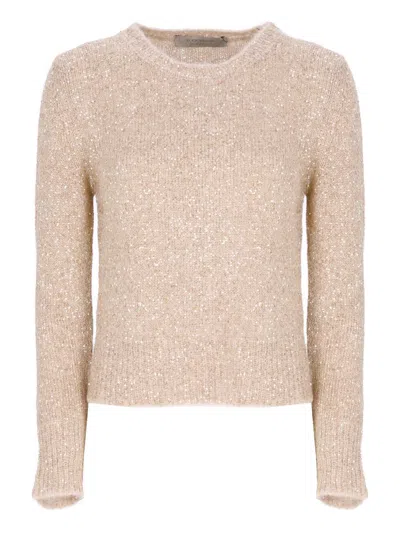 D Exterior Sweater With Sequins In Neutral