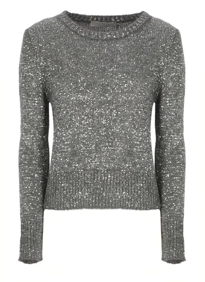 D Exterior Sweater With Sequins In Gray