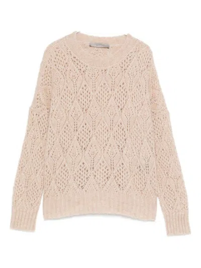 D EXTERIOR D.EXTERIOR BEIGE LONG-SLEEVE OPEN-KNIT SWEATER