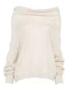 D Exterior Long-sleeved Ribbed Sweater In Neutral