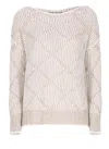 D Exterior Sweater With Paillettes In Neutral