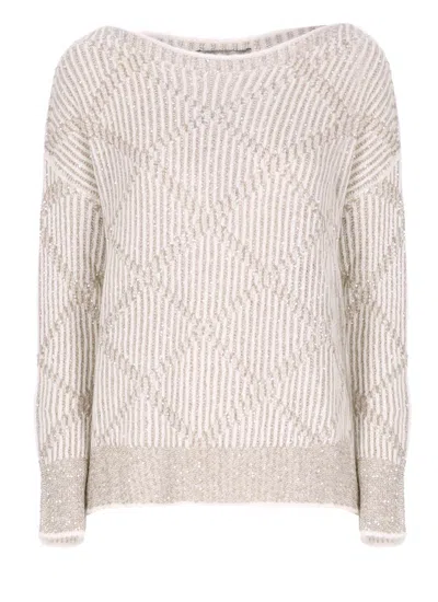 D Exterior Sweater With Paillettes In Neutral