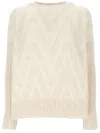 D Exterior D.exterior Chevron Knit Sweater In Neutral