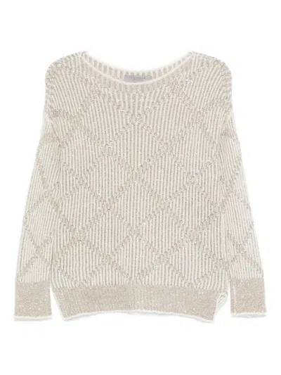 D EXTERIOR D.EXTERIOR CHAMPAGNE LONG-SLEEVE SWEATER
