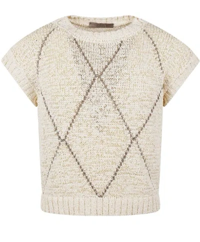D Exterior D.exterior Textured Knit Tee In Neutral