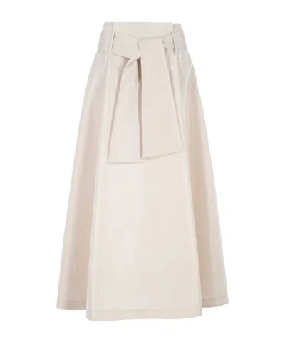 D Exterior D.exterior Tie-waist A-line Skirt In Neutral