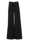D Exterior Corduroy Palazzo Pants In Black