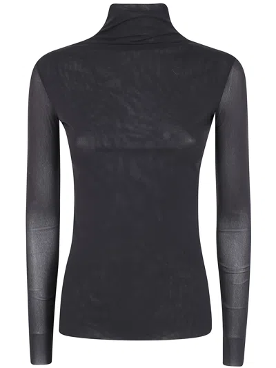 D Exterior D.exterior Tulle Turtle Neck Sweater In Black