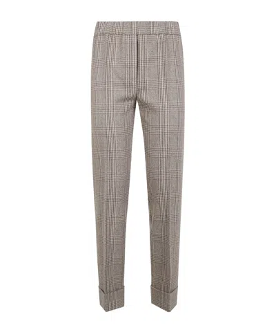 D Exterior Plaid Trousers In Gray