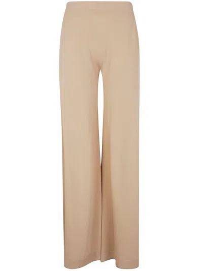 D Exterior D.exterior Viscose Long Wide Trousers In Nude