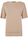 D Exterior D.exterior Viscose Short Sleeves T-shirt In Neutral