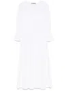 D Exterior Dexterior Long Flowing Dress With Textured Patterns In White