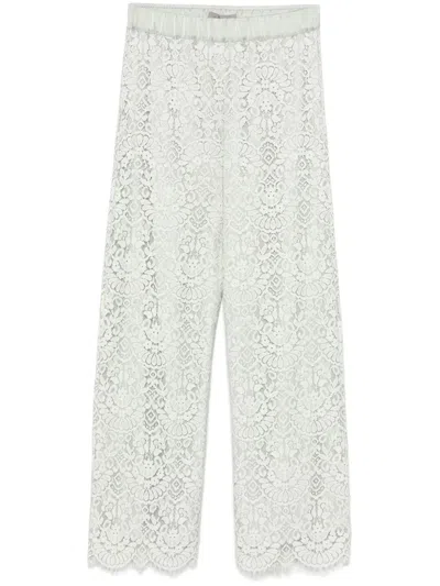D Exterior D.exterior White Viscosa Clothing Trousers