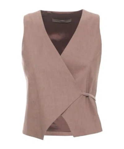 D Exterior D.exterior Wrap Sleeveless Top In Brown