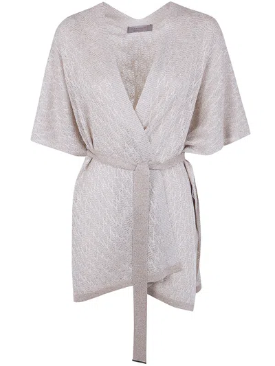 D Exterior D.exterior Z-line Lux Poncho In Neutral