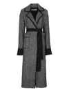 D Exterior Wool Double-breasted Coat In Black