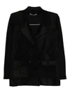 D Exterior Double-breasted Patch-pocket Blazer In Black