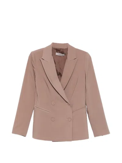 D Exterior Double-breasted Blazer In Pink