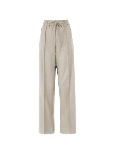 D Exterior Drawstring-fastening Panelled Trousers In Brown
