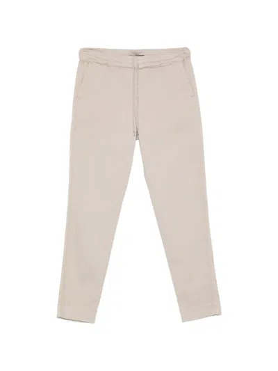 D Exterior Drawstring-fastening Trousers In White
