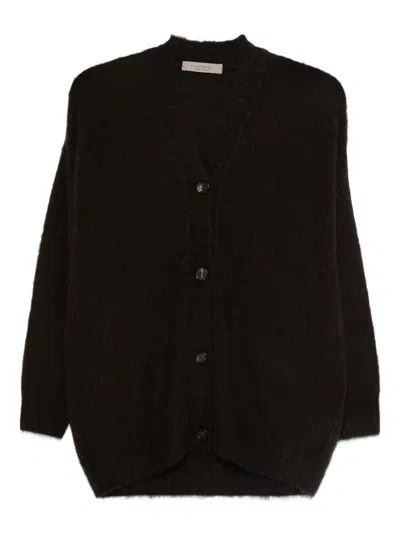 D EXTERIOR DARK BROWN CARDIGAN WITH BUTTONS AND V-NECK D EXTERIOR