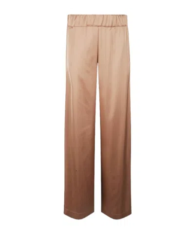 D Exterior Elastic Waist Casual Pants In Brown