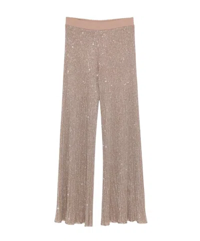 D Exterior Elastic Waist Casual Pants In Brown